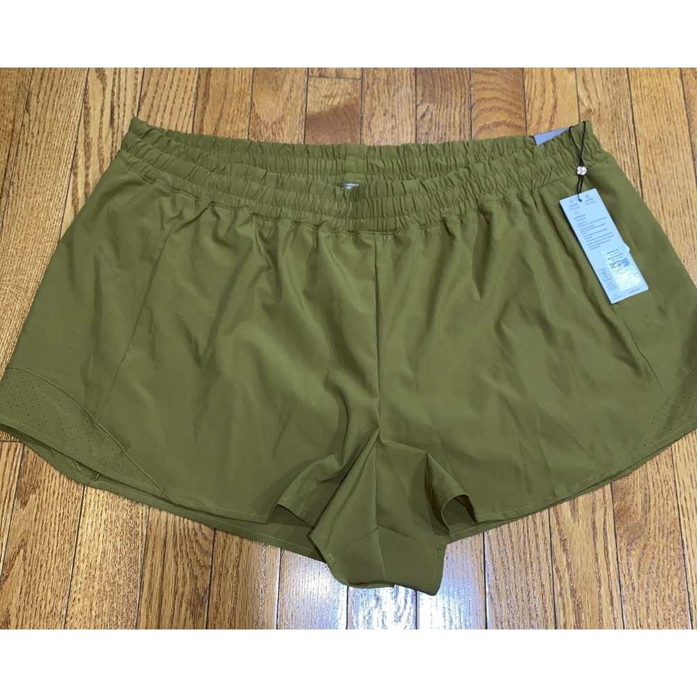 Calia Step Up Run Infinity Shorts Mid Rise Size XXL Olive Bronze